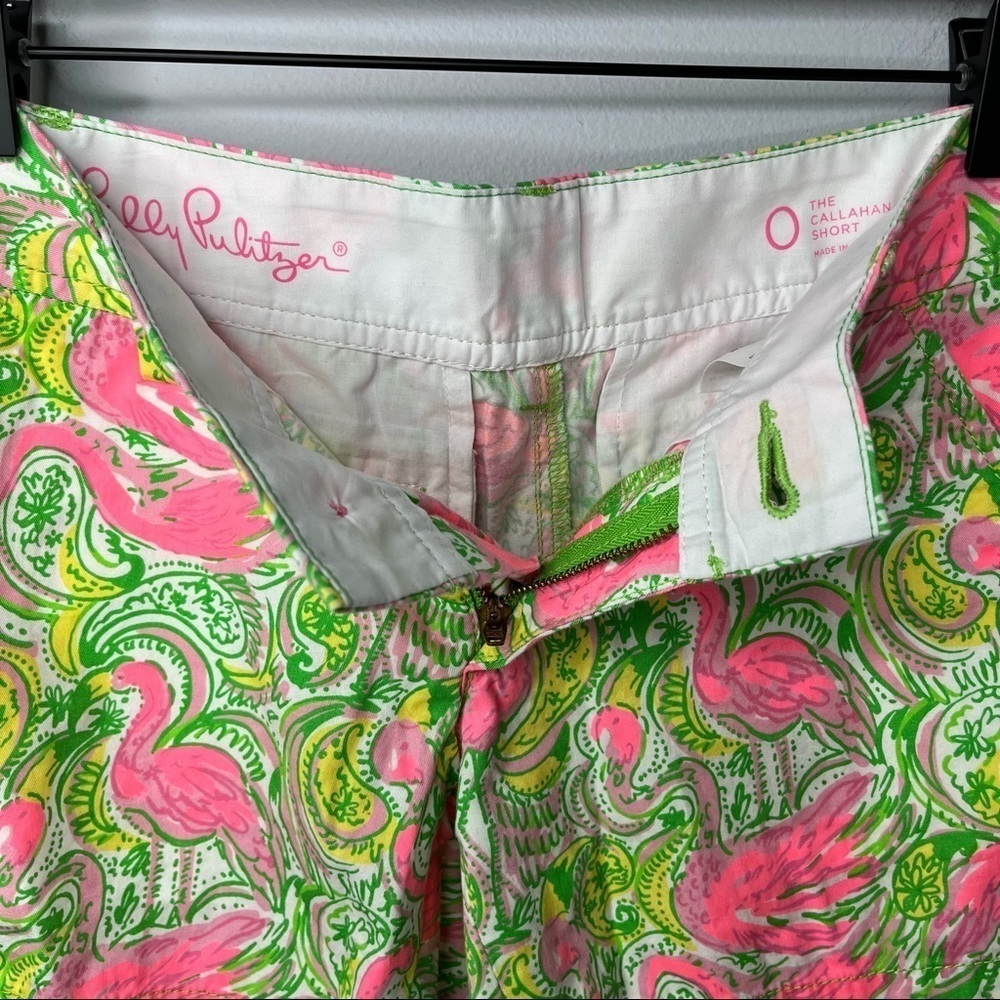 Lilly Pulitzer Hot Wings Callahan Shorts Pink Flamingo Size 0 Resortwear - Picture 7 of 11